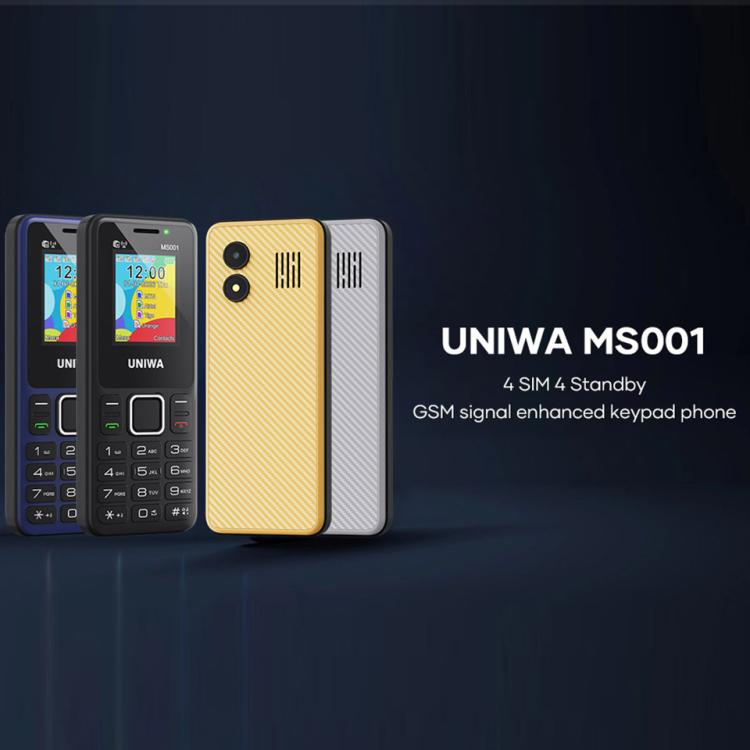 UNIWA MS001 Keypad Phone, 1.77 inch Spreadtrum SC6531CA, Network: 2G, 4 SIM 4 Standby, 21 Keys, EU Plug, US Plug, UK Plug, AU Plug – Card Slot