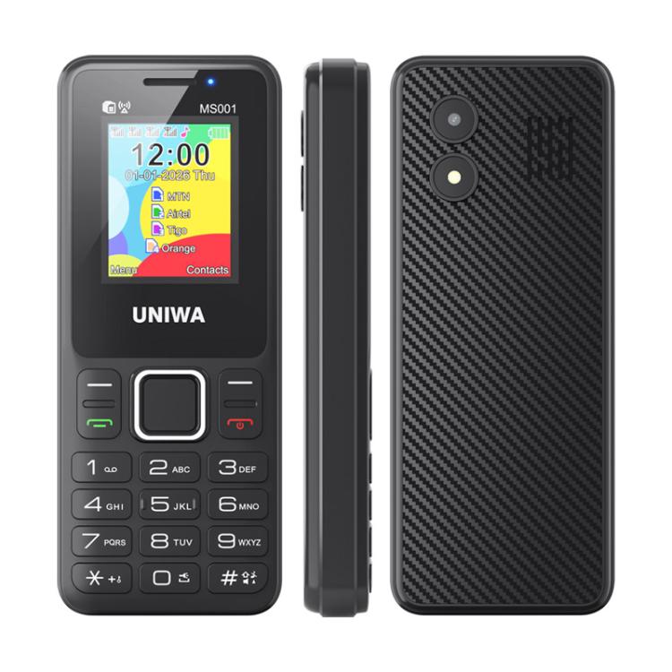 UNIWA MS001 Keypad Phone, 1.77 inch Spreadtrum SC6531CA, Network: 2G, 4 SIM 4 Standby, 21 Keys, EU Plug, US Plug, UK Plug, AU Plug – Card Slot AU Plug