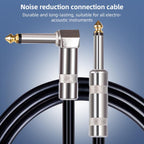 6.35mm Plug Straight to Elbow Electric Guitar Audio Cable, 3m, 5m, 10m – Wear-resistant