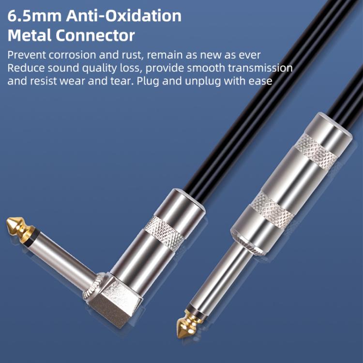 6.35mm Plug Straight to Elbow Electric Guitar Audio Cable, 3m, 5m, 10m – Wear-resistant