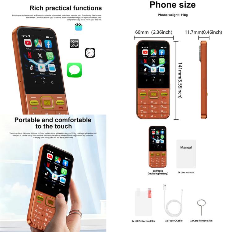 A001 / 17MP, 2GB+16GB, 2.8 inch Android 8.1 MTK6737 Quad Core, Network: 4G, Dual SIM – Durable Build, Easy to Use