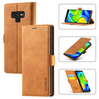 LC.IMEEK Strong Magnetism Ultra-thin Horizontal Flip Shockproof Matte TPU + PU Leather Case with Holder & Card Slots & Wallet, For Samsung Galaxy Note9 For Samsung Galaxy Note9 Brown