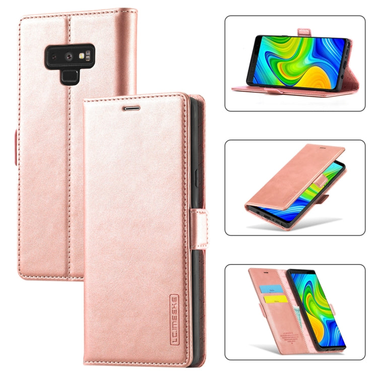 LC.IMEEK Strong Magnetism Ultra-thin Horizontal Flip Shockproof Matte TPU + PU Leather Case with Holder & Card Slots & Wallet – Shockproof, Card Slot, Flip, For Samsung Galaxy Note9 For Samsung Galaxy Note9 Rose Gold