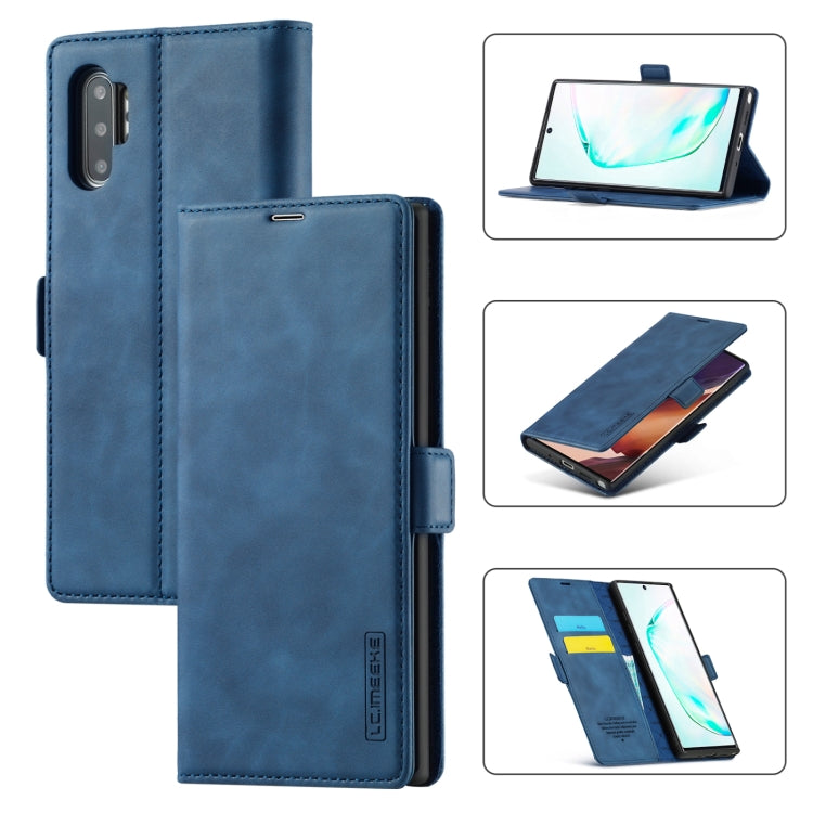 LC.IMEEK Strong Magnetism Ultra-thin Horizontal Flip Shockproof Matte TPU + PU Leather Case with Holder & Card Slots & Wallet – Shockproof, Card Slot, Flip, For Samsung Galaxy Note10+, For Samsung Galaxy Note10, For Samsung Galaxy Note20 Ultra For Samsung Galaxy Note10 Blue