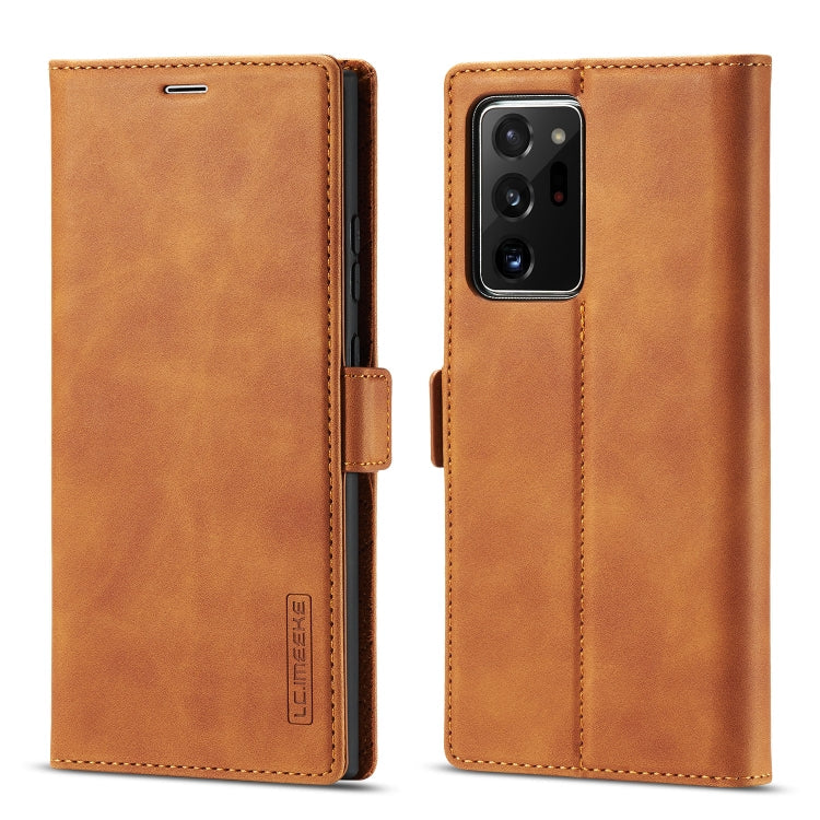 LC.IMEEK Strong Magnetism Ultra-thin Horizontal Flip Shockproof Matte TPU + PU Leather Case with Holder & Card Slots & Wallet – Shockproof, Card Slot, Flip, For Samsung Galaxy Note10+, For Samsung Galaxy Note10, For Samsung Galaxy Note20 Ultra For Samsung Galaxy Note20 Ultra Brown