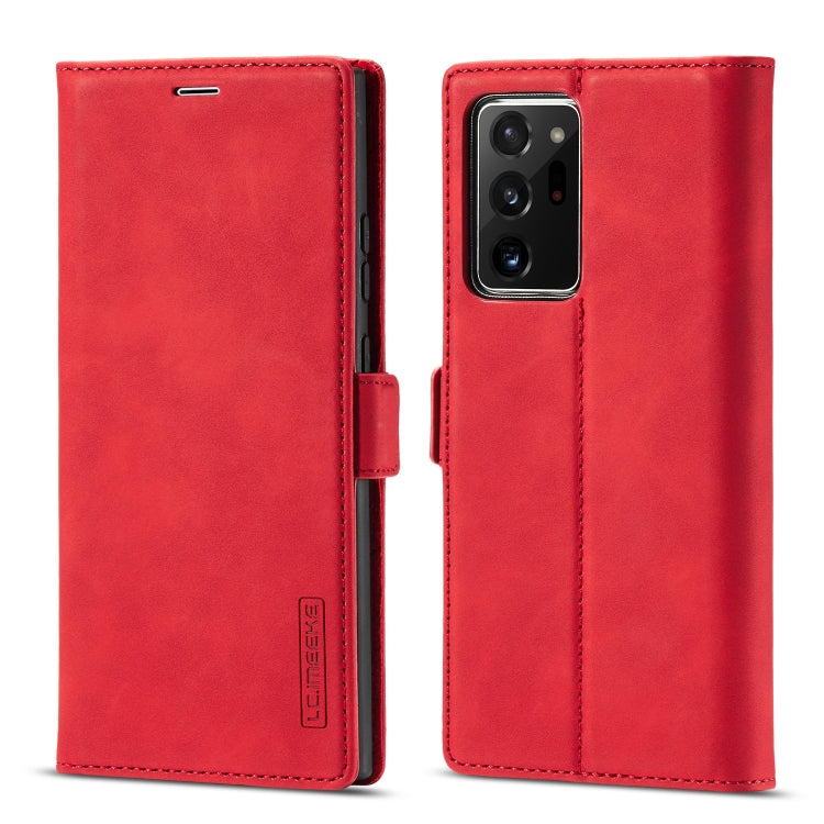 LC.IMEEK Strong Magnetism Ultra-thin Horizontal Flip Shockproof Matte TPU + PU Leather Case with Holder & Card Slots & Wallet – Shockproof, Card Slot, Flip, For Samsung Galaxy Note10+, For Samsung Galaxy Note10, For Samsung Galaxy Note20 Ultra For Samsung Galaxy Note20 Ultra Red