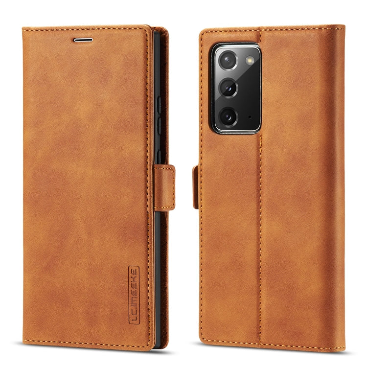 LC.IMEEK Strong Magnetism Ultra-thin Horizontal Flip Shockproof Matte TPU + PU Leather Case with Holder & Card Slots & Wallet – Shockproof, Card Slot, Flip, For Samsung Galaxy Note10+, For Samsung Galaxy Note10, For Samsung Galaxy Note20 Ultra For Samsung Galaxy Note20 Brown