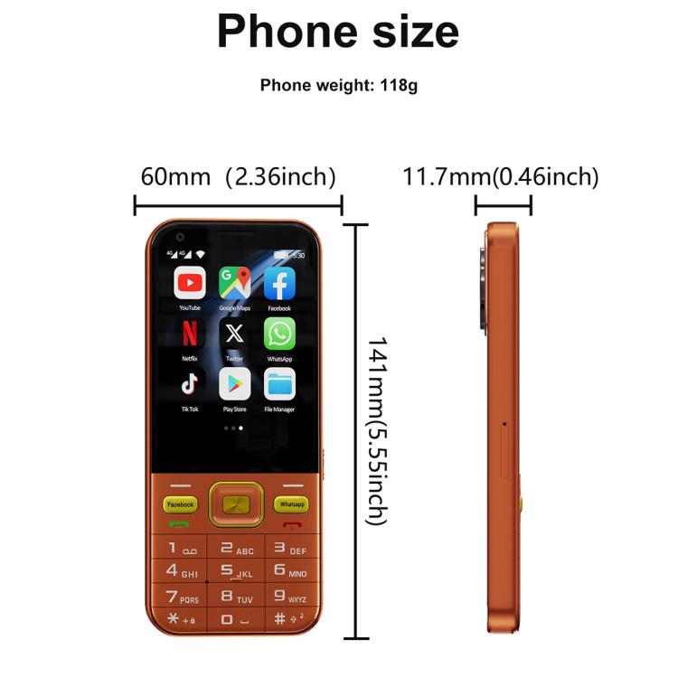A001 / 25MP, 2GB+16GB, 2.8 inch Android 8.1 MTK6737 Quad Core, Network: 4G, Dual SIM – Durable Build, Easy to Use