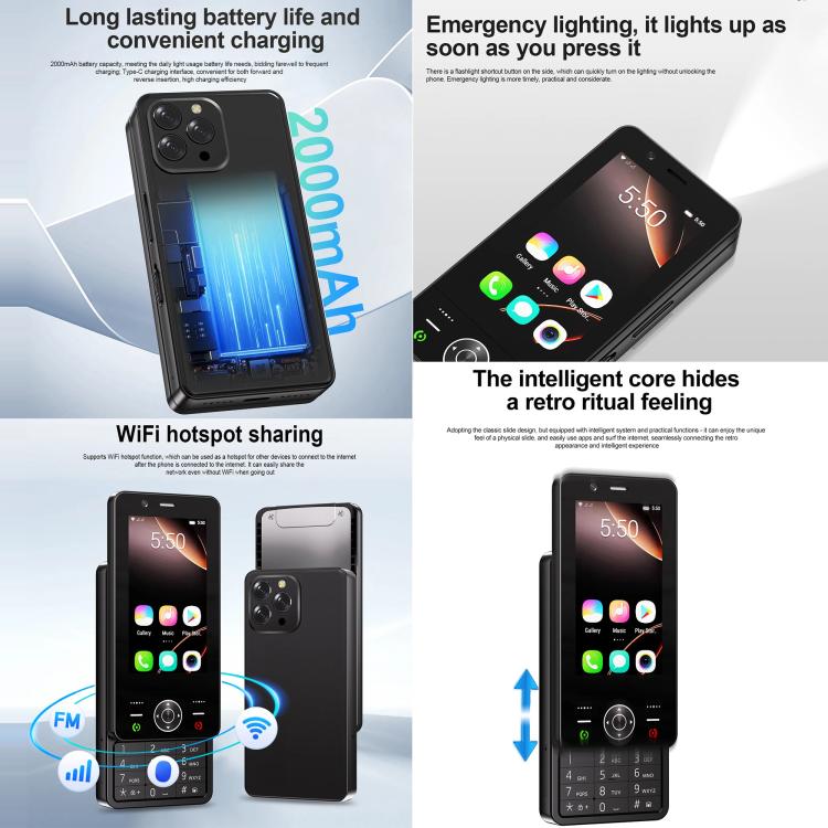 S160 Slide Phone, 2GB+16GB, 3.0 inch Android 8.1 MTK6737 Quad Core, Network: 4G, Dual SIM – Durable Build, Easy to Use