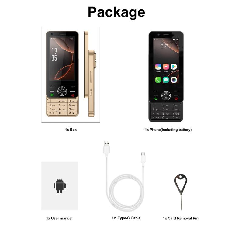 S160 Slide Phone, 2GB+16GB, 3.0 inch Android 8.1 MTK6737 Quad Core, Network: 4G, Dual SIM – Durable Build, Easy to Use