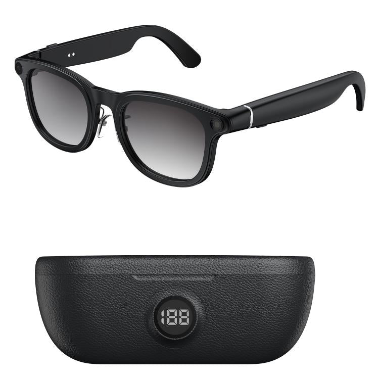 X01 Ultra Cycling Smart AI Sports Glasses 8MP HeyCyan, Six-axis Image Stabilization, Wi-Fi, BT Call, AI Voice Assistant, AI Translation Black Frame Black Charging Case