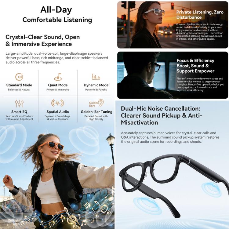 X01 Cycling Smart AI Sports Glasses 8MP HeyCyan, Six-axis Image Stabilization, Wi-Fi, BT Call, AI Voice Assistant, AI Translation