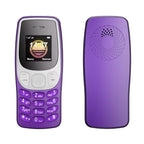 BM80 2G Mini Mobile Phone, 0.85 inch Hands Free Bluetooth Dialer Headphone, Voice Change, MP3 Music, Dual SIM, Network: 2G – Bluetooth Purple
