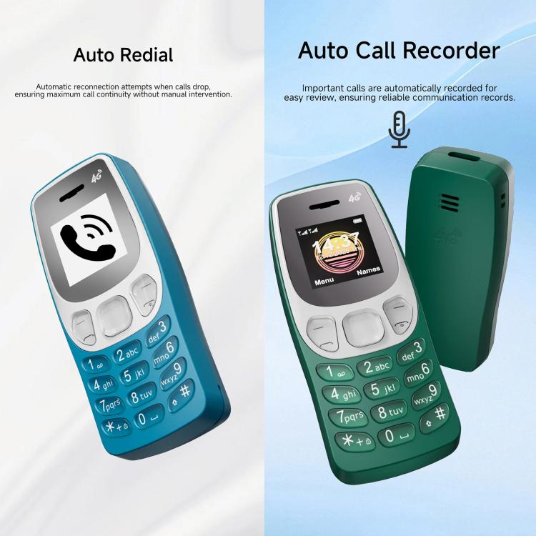 BM80 4G Mini Mobile Phone, 0.85 inch Hands Free Bluetooth Dialer Headphone, MP3 Music, Dual SIM, Network: 4G – Card Slot, Bluetooth