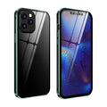 Double Sides Tempered Glass Magnetic Adsorption Metal Frame HD Screen Case, For iPhone 12 Pro Max, For iPhone 12 / 12 Pro, For iPhone 12 mini For iPhone 12 Pro Max Deep Green