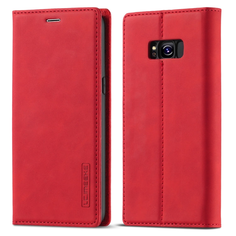 LC.IMEEKE Strong Magnetism Ultra-thin Horizontal Flip Shockproof Matte TPU + PU Leather Case with Holder & Card Slots & Wallet, For Samsung Galaxy S8, For Samsung Galaxy S8+, For Samsung Galaxy S9, For Samsung Galaxy S9+ For Samsung Galaxy S8 Red