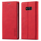 LC.IMEEKE Strong Magnetism Ultra-thin Horizontal Flip Shockproof Matte TPU + PU Leather Case with Holder & Card Slots & Wallet, For Samsung Galaxy S8, For Samsung Galaxy S8+, For Samsung Galaxy S9, For Samsung Galaxy S9+ For Samsung Galaxy S8 Red