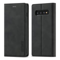 LC.IMEEKE Strong Magnetism Ultra-thin Horizontal Flip Shockproof Matte TPU + PU Leather Case with Holder & Card Slots & Wallet, For Samsung Galaxy S10, For Samsung Galaxy S10+ For Samsung Galaxy S10 Black