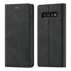 LC.IMEEKE Strong Magnetism Ultra-thin Horizontal Flip Shockproof Matte TPU + PU Leather Case with Holder & Card Slots & Wallet, For Samsung Galaxy S10, For Samsung Galaxy S10+ For Samsung Galaxy S10 Black
