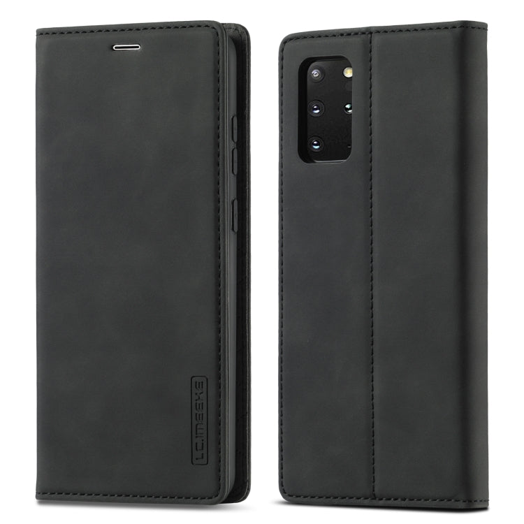 LC.IMEEKE Strong Magnetism Ultra-thin Horizontal Flip Shockproof Matte TPU + PU Leather Case with Holder & Card Slots & Wallet, For Samsung Galaxy S20, For Samsung Galaxy S20+, For Samsung Galaxy S20 Ultra, For Samsung Galaxy S20 FE For Samsung Galaxy S20 Black