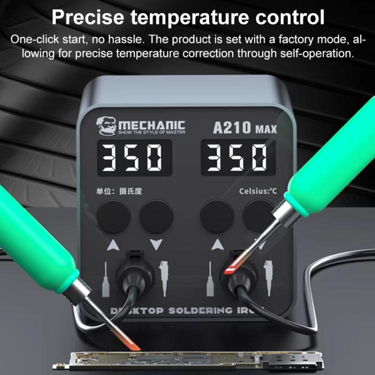 MECHANIC A210 Max Intelligent Constant Temperature Double-station Soldering Station, US Plug, EU Plug