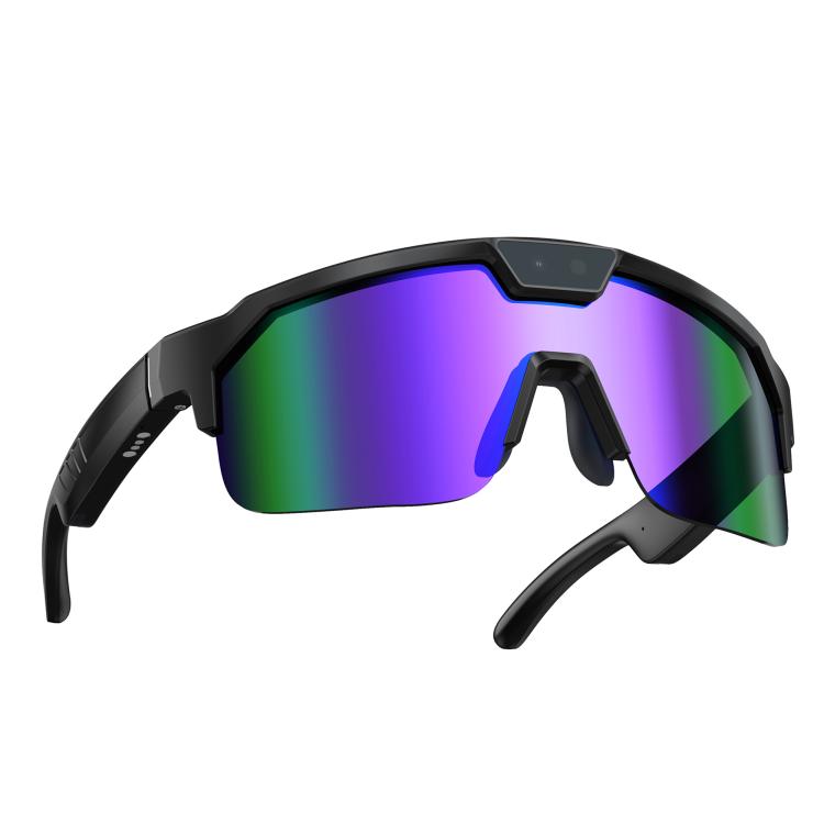Q01 Outdoor Cycling Smart AI Sports Glasses 8MP Camera – Wear-resistant, Bluetooth, Aluminum Alloy 紫蓝色