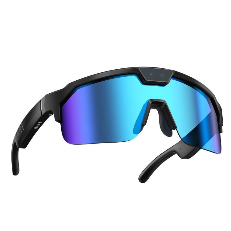 Q01 Outdoor Cycling Smart AI Sports Glasses 8MP Camera – Wear-resistant, Bluetooth, Aluminum Alloy 冰蓝色