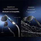 Yesido IO44 Smart Audio Glasses, Bluetooth-Compatible 5.4 Open-Ear Headphones / Polarized Sunglasses with Microphone for Travel / Business, IO44