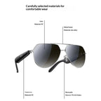 Yesido IO44 Smart Audio Glasses, Bluetooth-Compatible 5.4 Open-Ear Headphones / Polarized Sunglasses with Microphone for Travel / Business, IO44