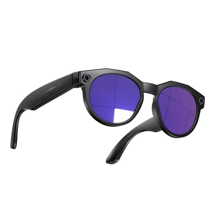 W611Pro Smart AI Glasses 8MP Camera, WIFI, AI Translation Black Frame Purple Coated Lens