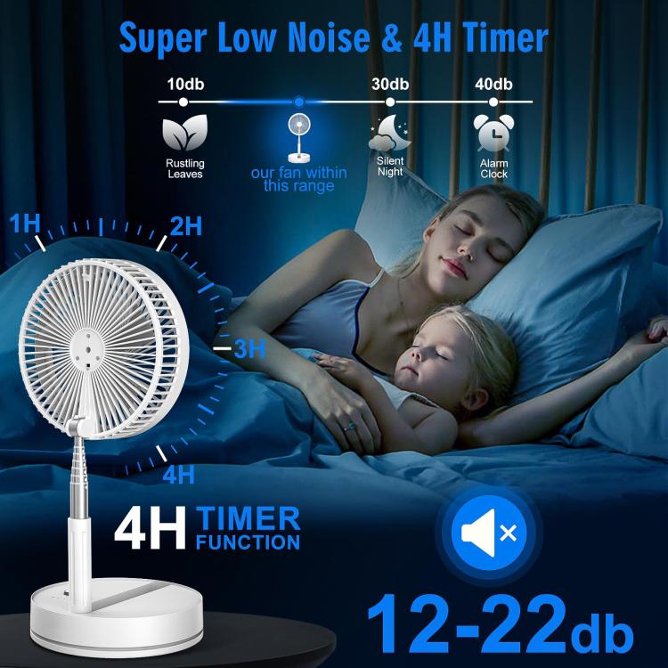F9 Upgrade Folding Adjustable Height Desktop Electric Fan 8000mAh Battery – Durable Build, Easy to Use