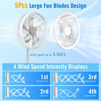 F9 Upgrade Folding Adjustable Height Desktop Electric Fan 8000mAh Battery – Durable Build, Easy to Use