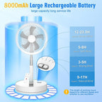 F9 Upgrade Folding Adjustable Height Desktop Electric Fan 8000mAh Battery – Durable Build, Easy to Use