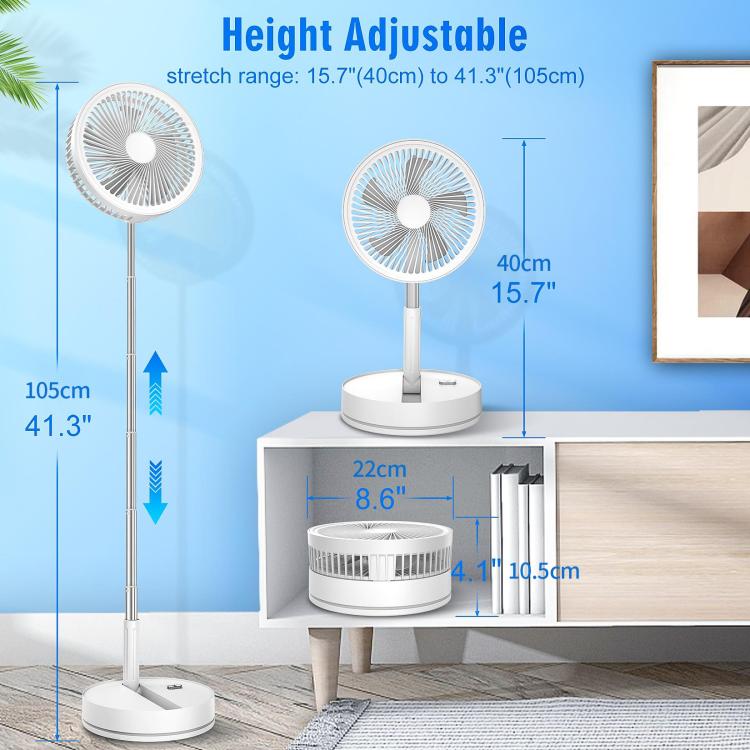 F9 Upgrade Folding Adjustable Height Desktop Electric Fan 8000mAh Battery – Durable Build, Easy to Use