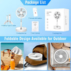 F9 Upgrade Folding Adjustable Height Desktop Electric Fan 8000mAh Battery – Durable Build, Easy to Use