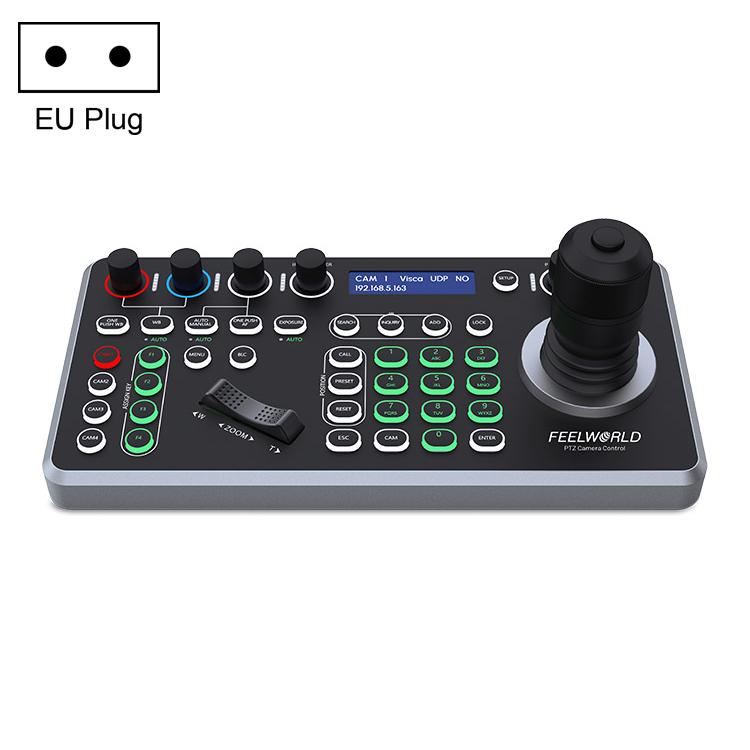 FEELWORLD KBC20 NDI PTZ Camera Controller Joystick Keyboard Control Multiple Control Protocol PoE Supported, EU Plug, US Plug, UK Plug, AU Plug EU Plug