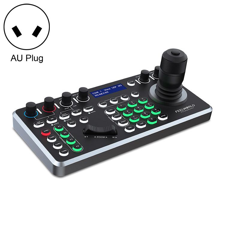 FEELWORLD KBC20N NDI PTZ Camera Controller Joystick Keyboard Control Multiple Control Protocol PoE Supported, EU Plug, US Plug, UK Plug, AU Plug – Durable Build, Easy to Use AU Plug