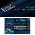 FEELWORLD KBC20N NDI PTZ Camera Controller Joystick Keyboard Control Multiple Control Protocol PoE Supported, EU Plug, US Plug, UK Plug, AU Plug
