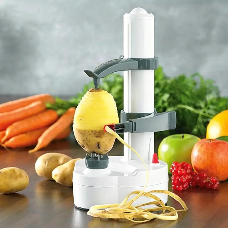 Multifunction Stainless Steel Electric Vegetables Fruit Peeler Automatic Peeling Machine, EU Plug, US Plug EU Plug White