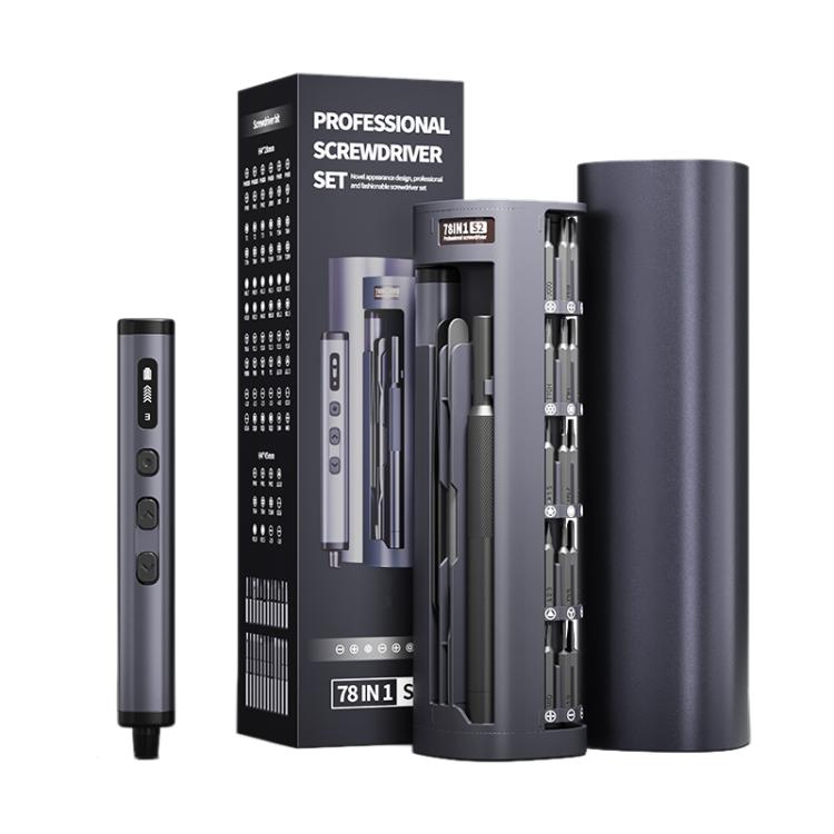 78 in 1 Precision Electric Screwdriver Kit with 5 Torque Levels / 4 LED Lights, 78 in 1 78 in 1