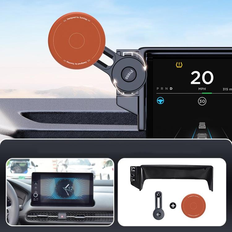 Car Screen Magnetic Phone Holder Mount with Extension Arm – Magnetic, For Honda 11th Gen Civic / Integra 2022-2025, For Honda XR-V 2023-2024 / Vezel 2023, For Honda ZR-V 2022-2023 / HR-V 2023, For Honda Accord 2018-2022 10.25 inch Screen... For Honda ZR-V 2022-2023 HR-V 2023 Orange