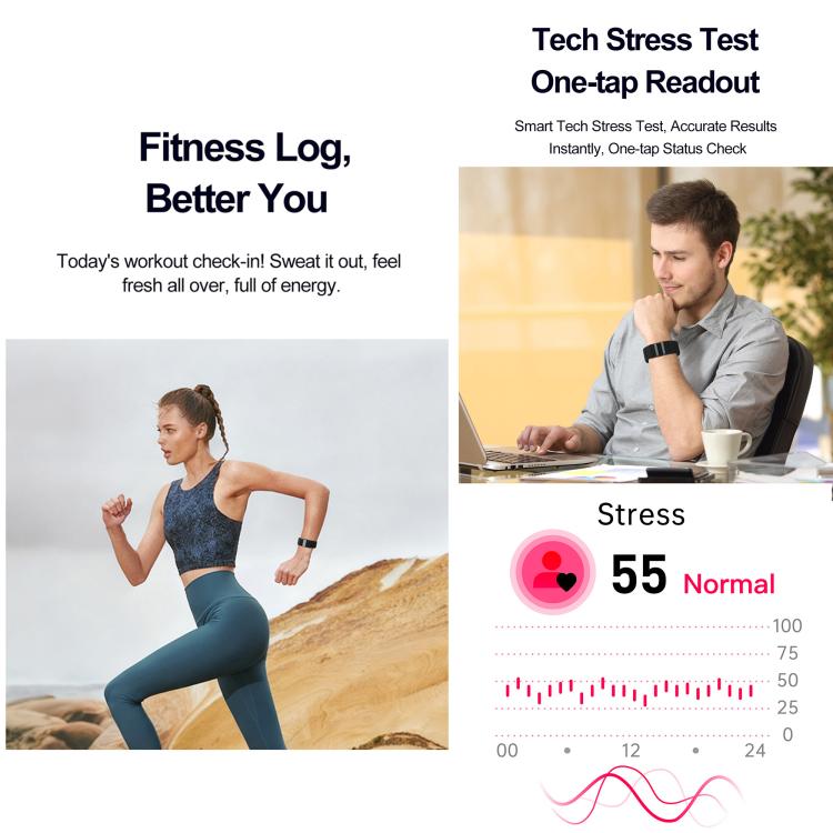 S01 Screenless Fitness Tracker Health Band, 24-Hour Precise Heart Rate Monitoring, Multiple Sports Modes, IP68 Waterproof, Sleep Monitor – Waterproof, Magnetic