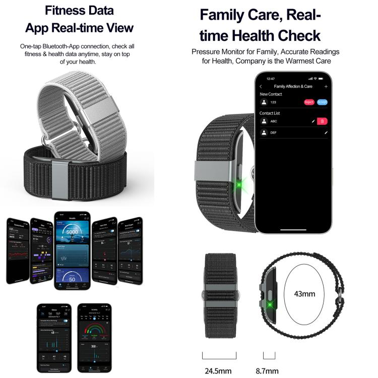 S01 Screenless Fitness Tracker Health Band, 24-Hour Precise Heart Rate Monitoring, Multiple Sports Modes, IP68 Waterproof, Sleep Monitor – Waterproof, Magnetic
