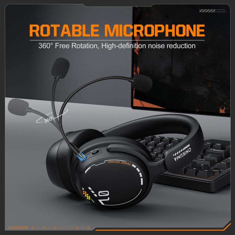 ONIKUMA GT886 Tri-mode Bluetooth 2.4G Wired E-sports Game Headset, GT886 – Bluetooth