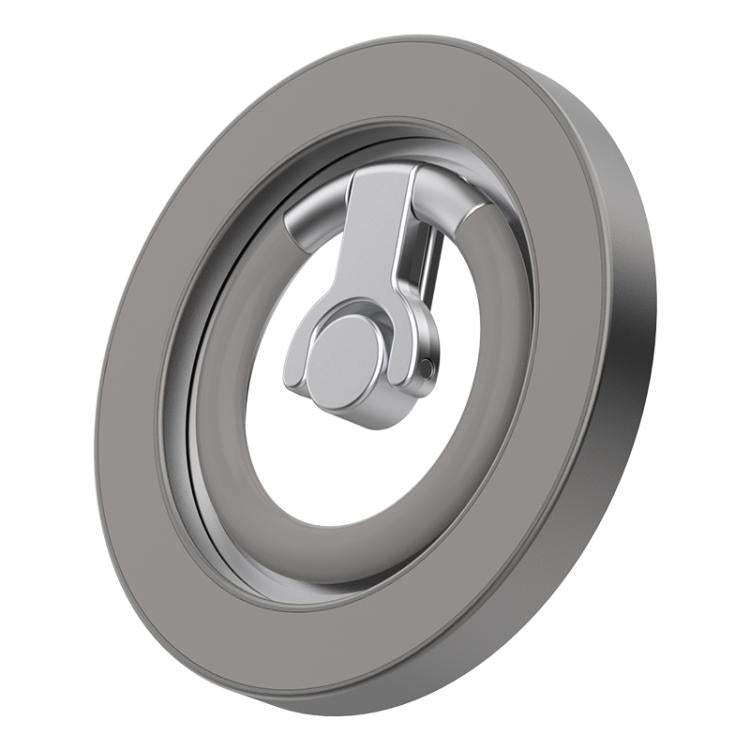 Multi-Functional 360 Degree Rotation Ring Buckle Magnetic Phone Holder with Silicone Ring Guard – Wear-resistant, Magnetic, Aluminum Alloy Grey
