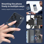 Multi-Functional 360 Degree Rotation Ring Buckle Magnetic Phone Holder with Silicone Ring Guard