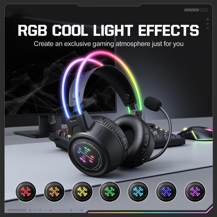 ONIKUMA GT889 Tri-mode RGB Bluetooth 2.4G Wired Gaming Headset, GT889 – Bluetooth