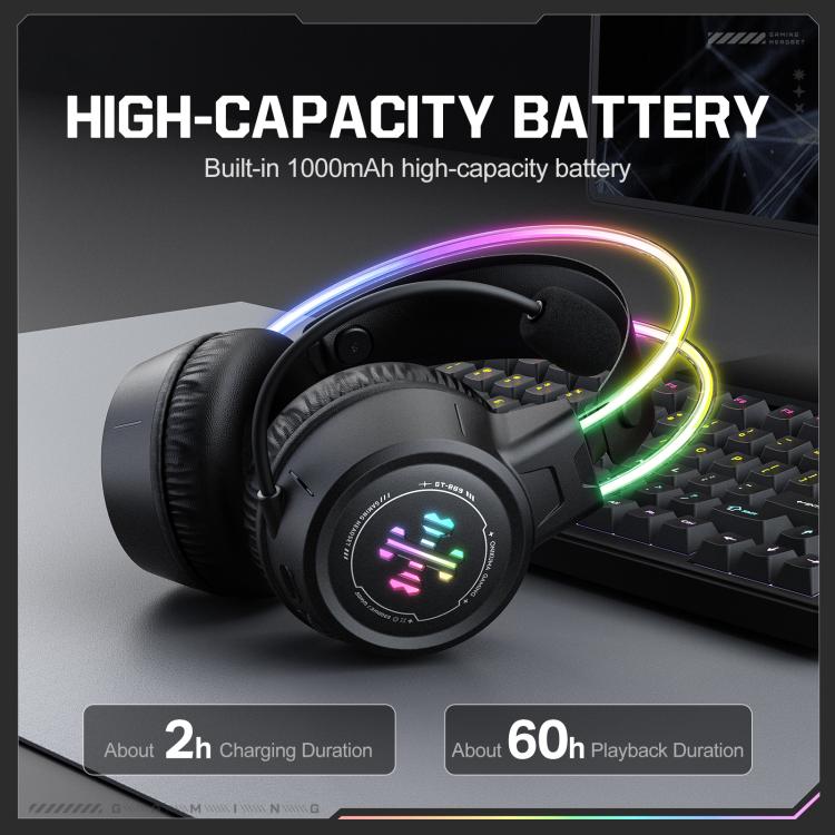 ONIKUMA GT889 Tri-mode RGB Bluetooth 2.4G Wired Gaming Headset, GT889 – Bluetooth