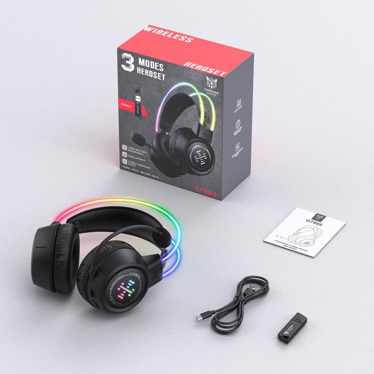 ONIKUMA GT889 Tri-mode RGB Bluetooth 2.4G Wired Gaming Headset, GT889 – Bluetooth
