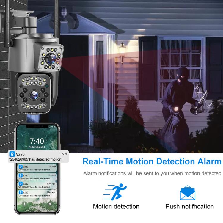 V380 Pro 2MP Dual Lens Panoramic Surveillance HD WiFi Camera – Durable Build, Easy to Use